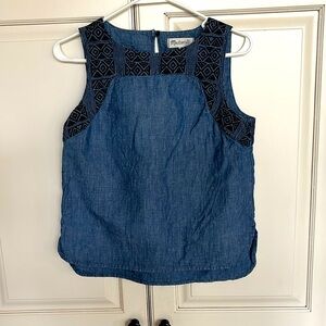 Madewell sleeveless denim top. Small